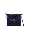 Lilac Night – Hand-Knitted Evening Bag for Women with Needle Lace and Vintage Rose Detail