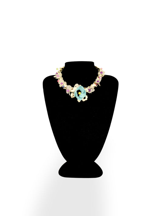 Gelincik İzleri – Gold Halka Zincirli El İşçiliği Kolye