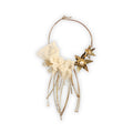 Ecru Elegance – Handmade Necklace with Brass Object and Lace Detail