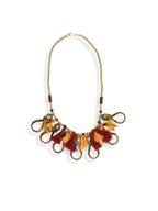 Bohemian Tassel – Short Necklace with Chain and White Stones