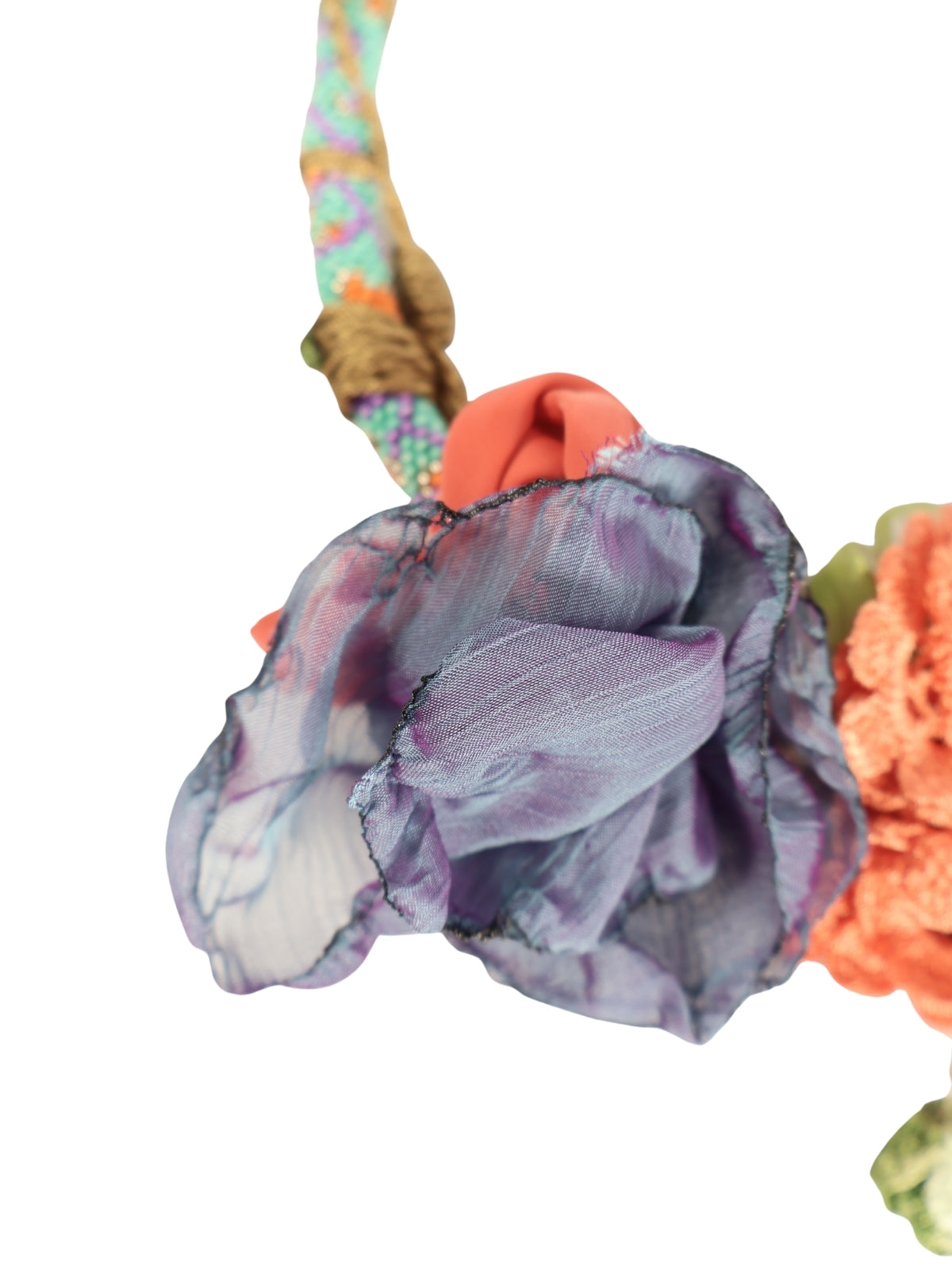 Flower Texture – Crochet Flower Colorful Beaded Necklace