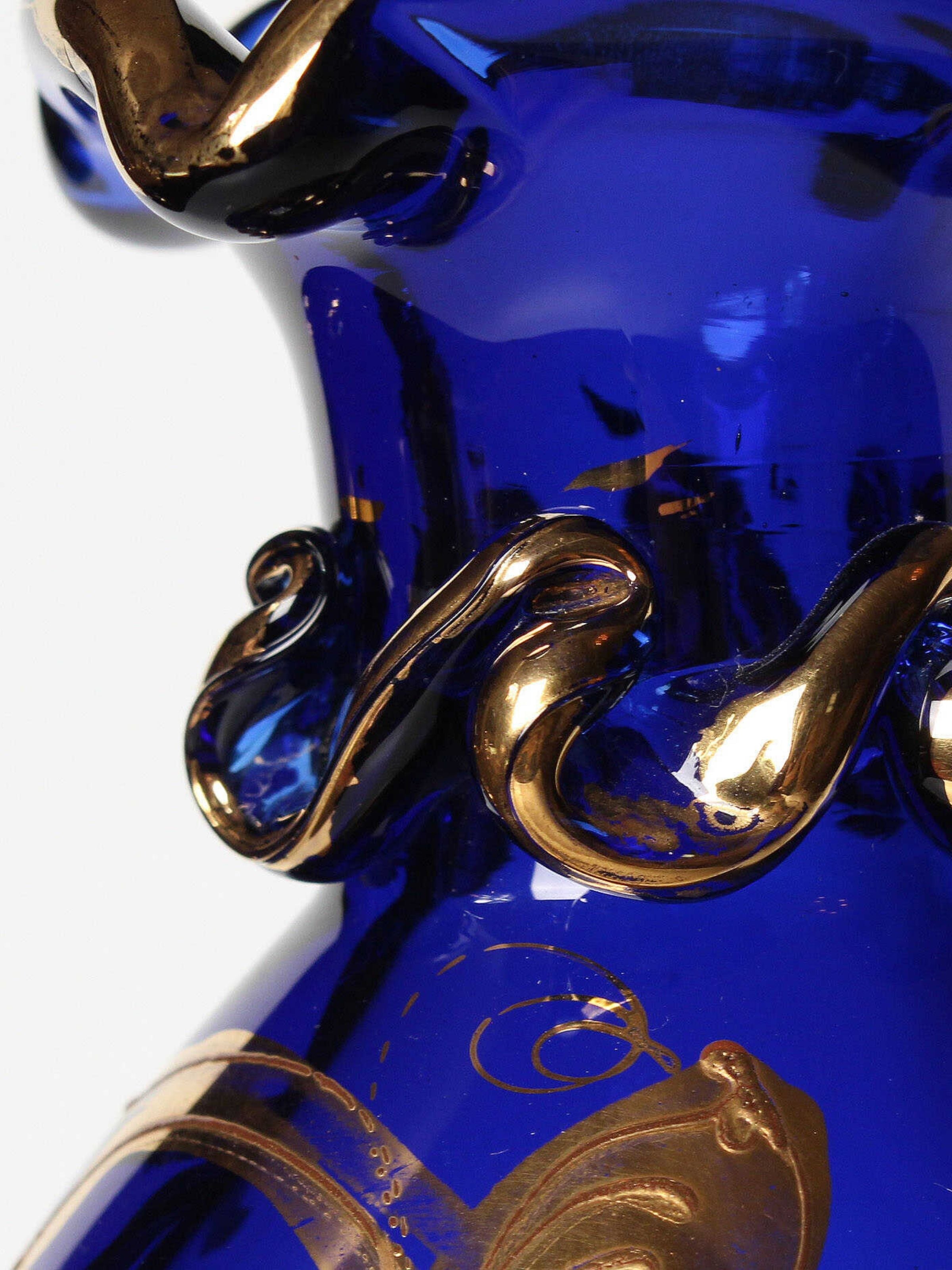 Vintage, İran, El Yapımı Üfleme Cam Dekoratif Vazo