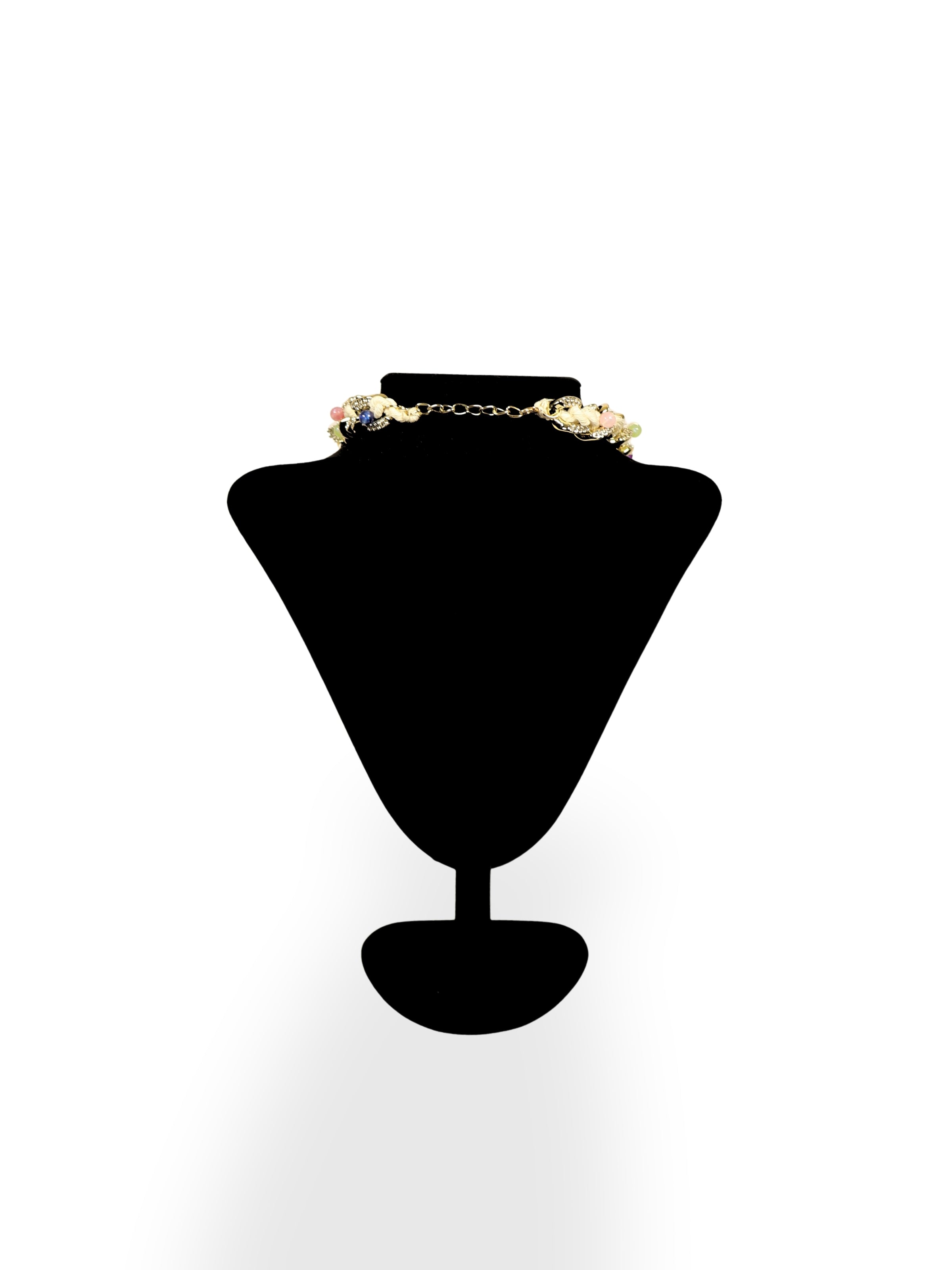 Poppy Traces – Handcrafted Necklace with Gold Ring Chain