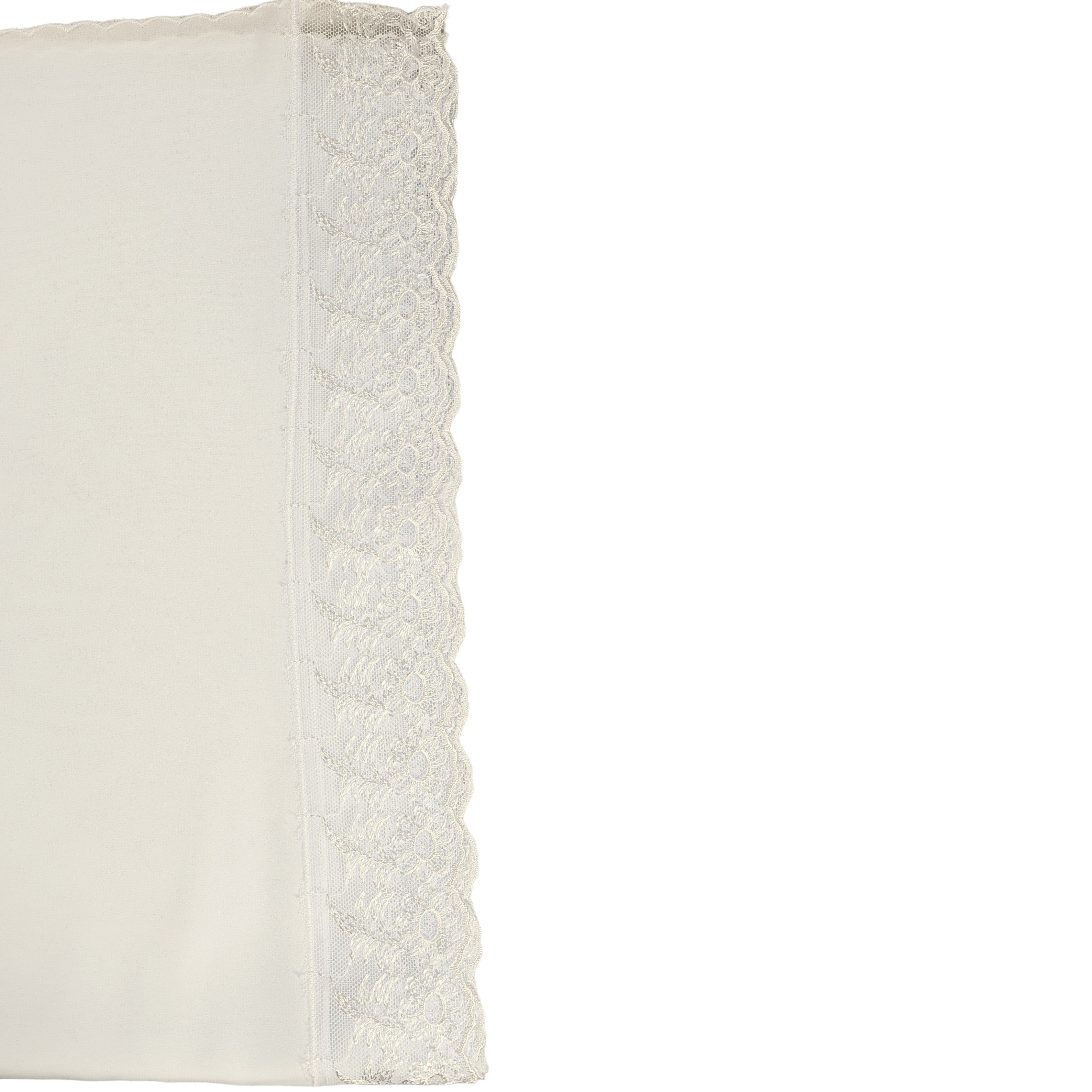 Alın Zarafeti – Ekru Krep Demor ve Fransız Dantelli Başörtüsü