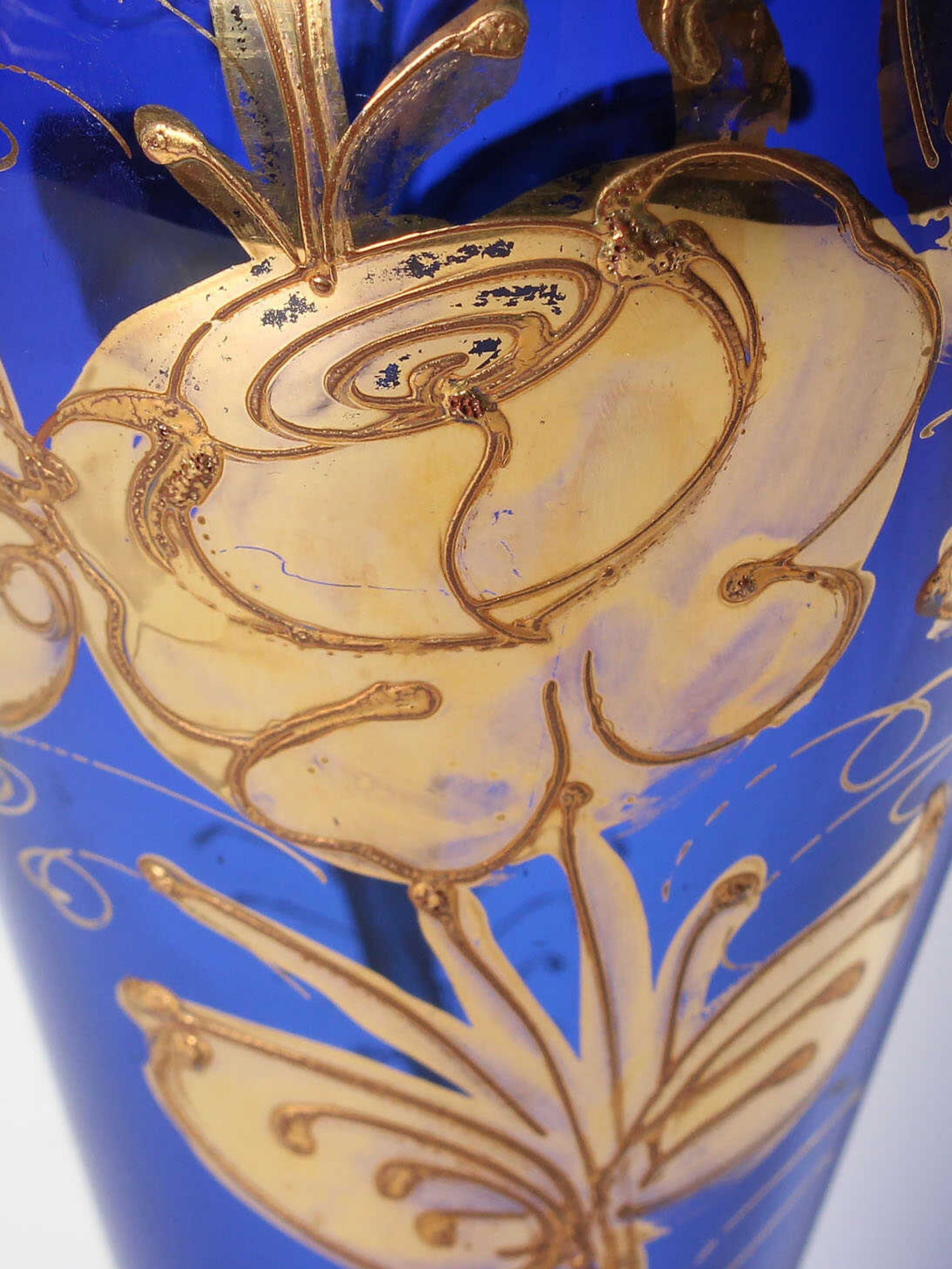 Vintage, İran, El Yapımı Üfleme Cam Dekoratif Vazo