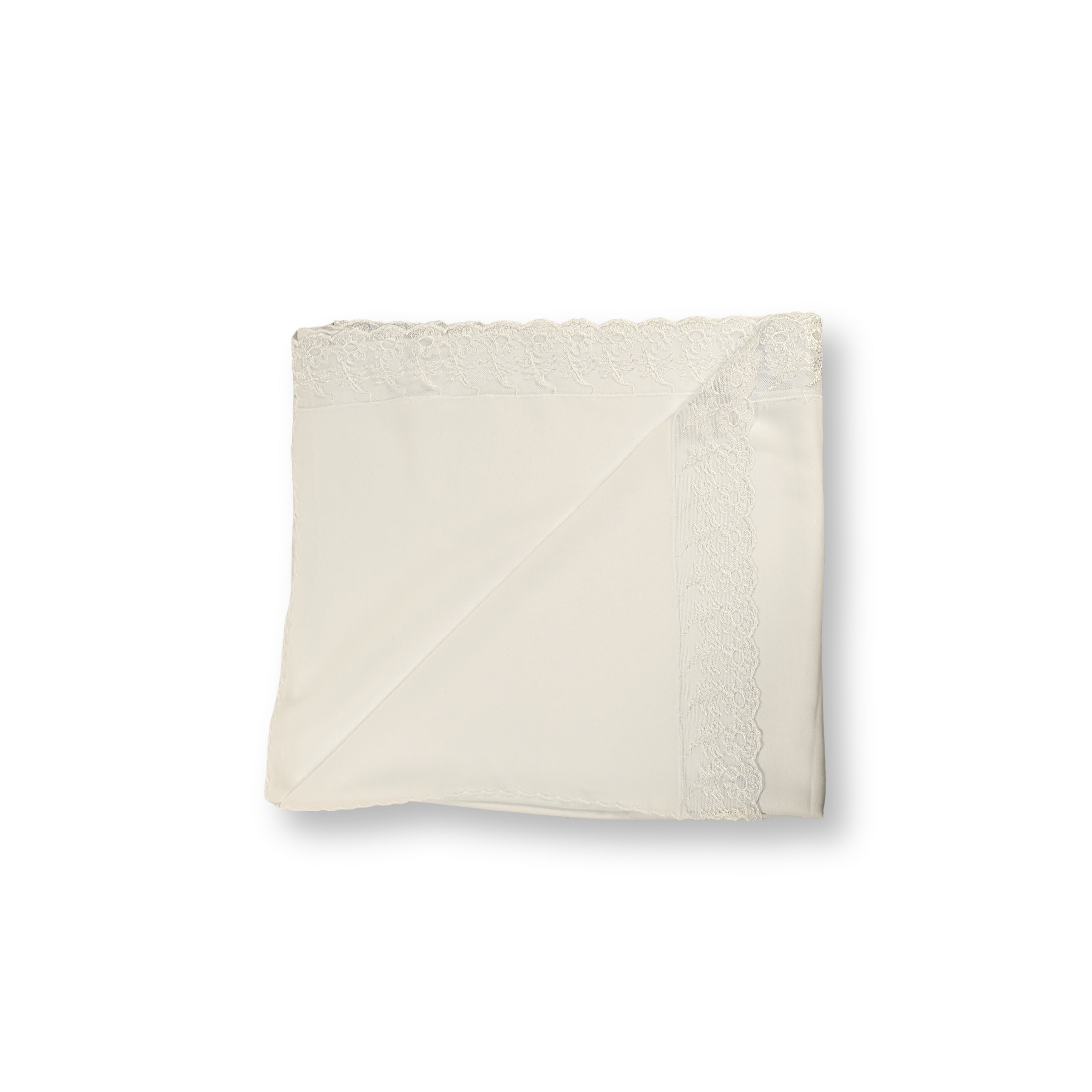 Alın Zarafeti – Ekru Krep Demor ve Fransız Dantelli Başörtüsü