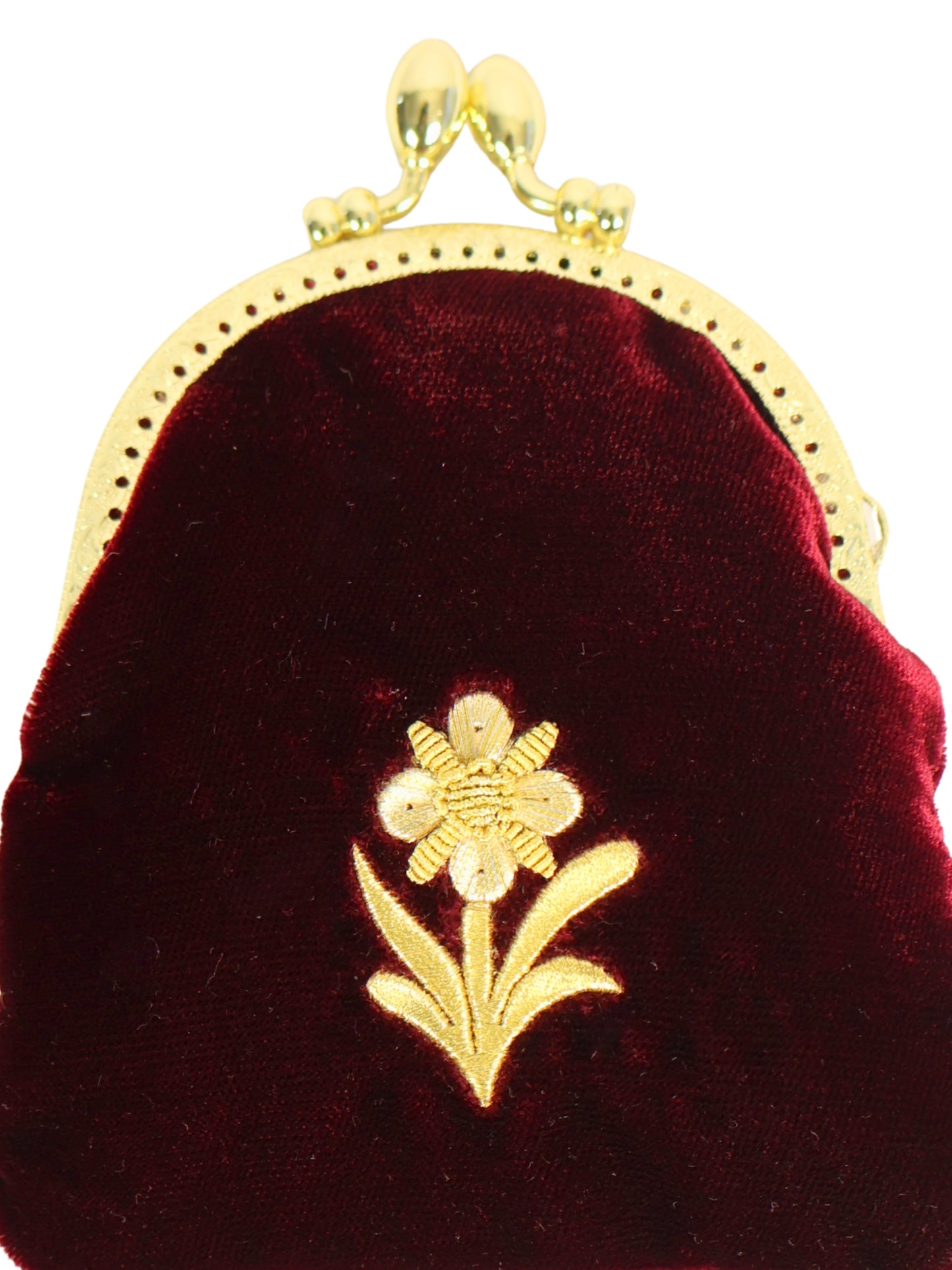 Bordo Akış – Sim Sırma İşlemeli Bordo Kadife Cüzdan