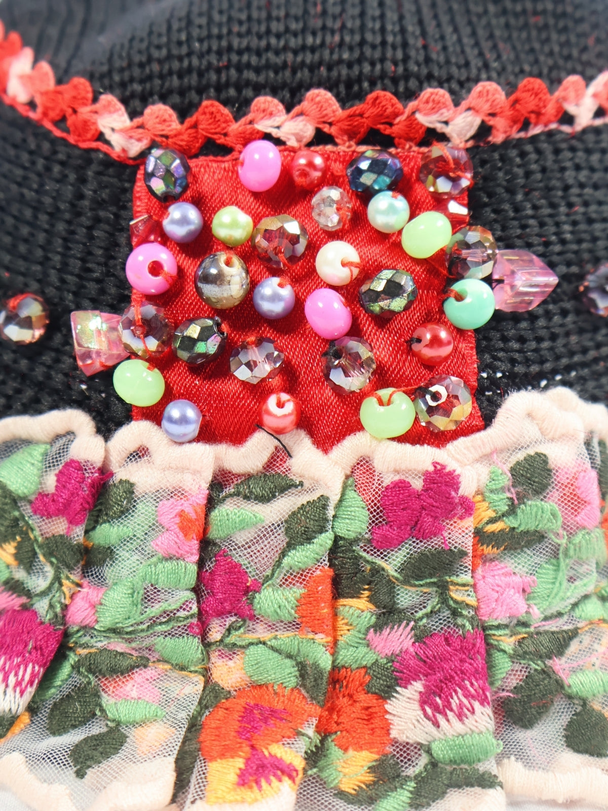 Rose – Floral Cap with Bead and Crochet Decorations