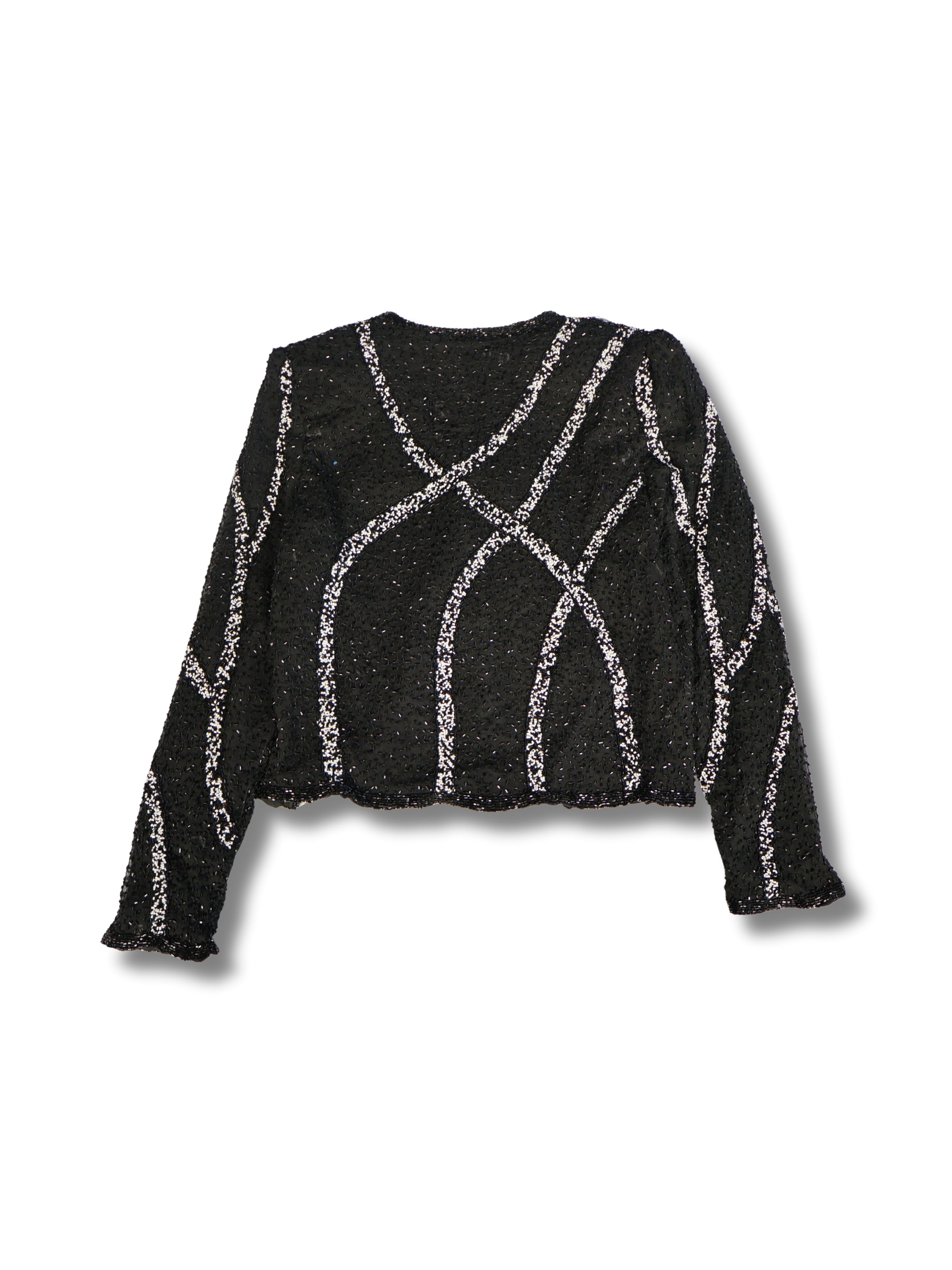 Dalga Işıltısı – Siyah Üzeri Gümüş Desenli Ceket