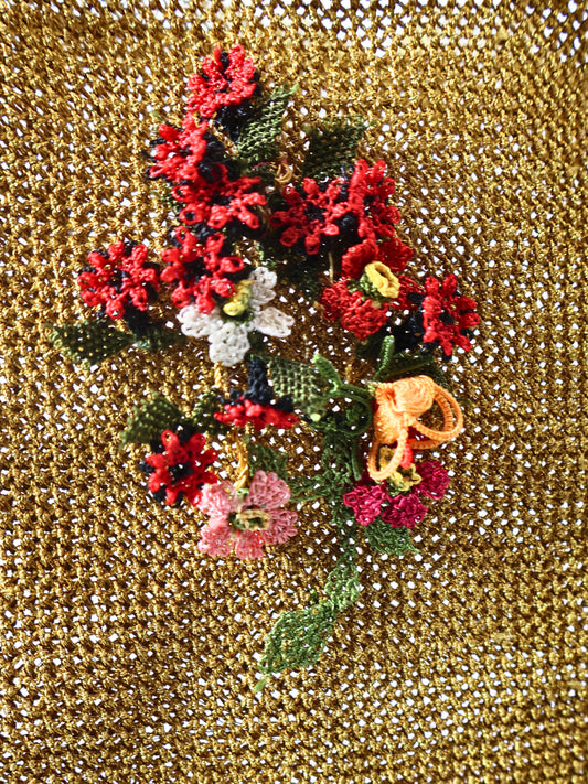 Elif – Textured Mini Floral Handbag