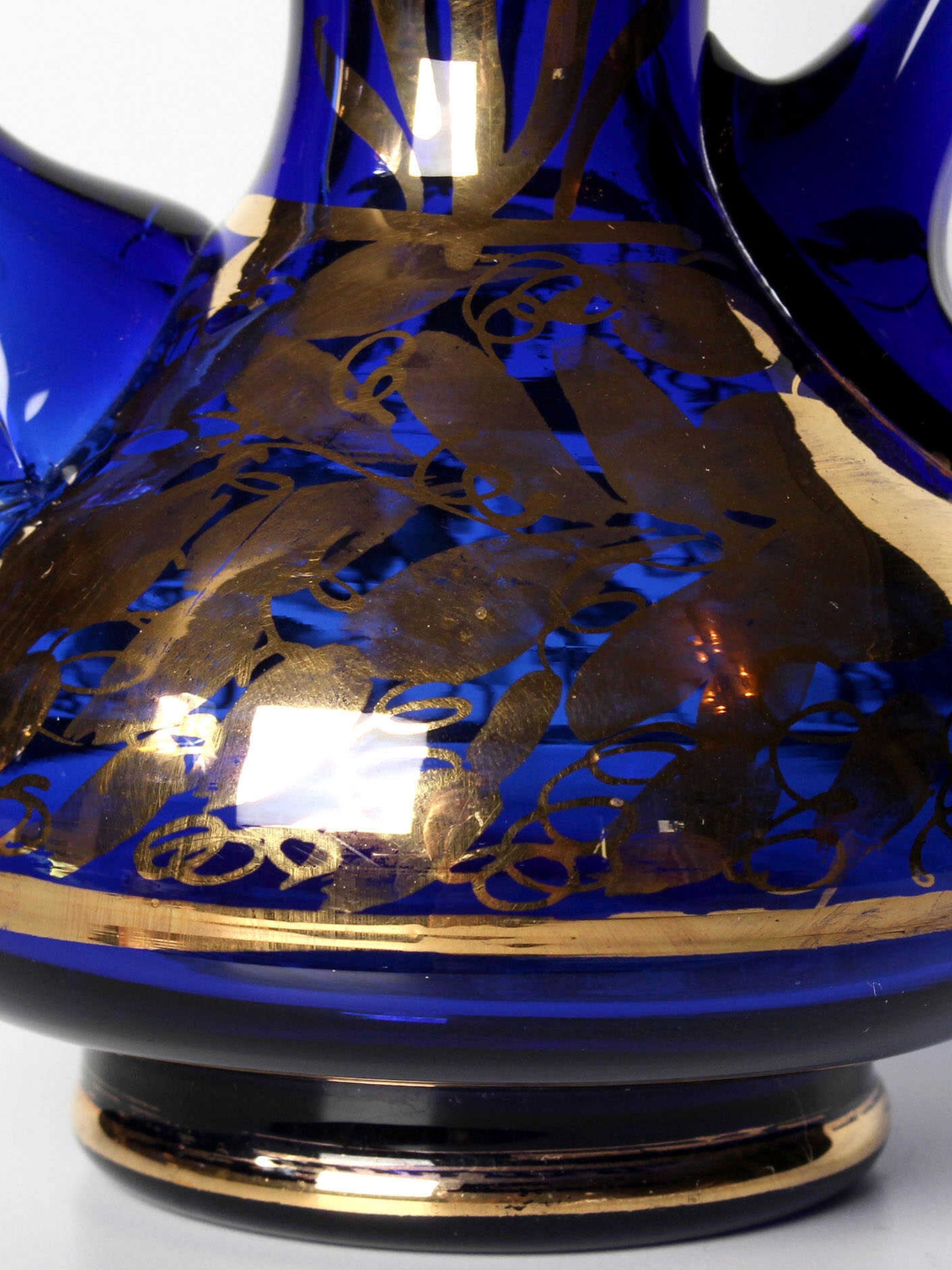 Vintage, İran, El Yapımı, Üfleme Cam İbrik Dekoratif Obje