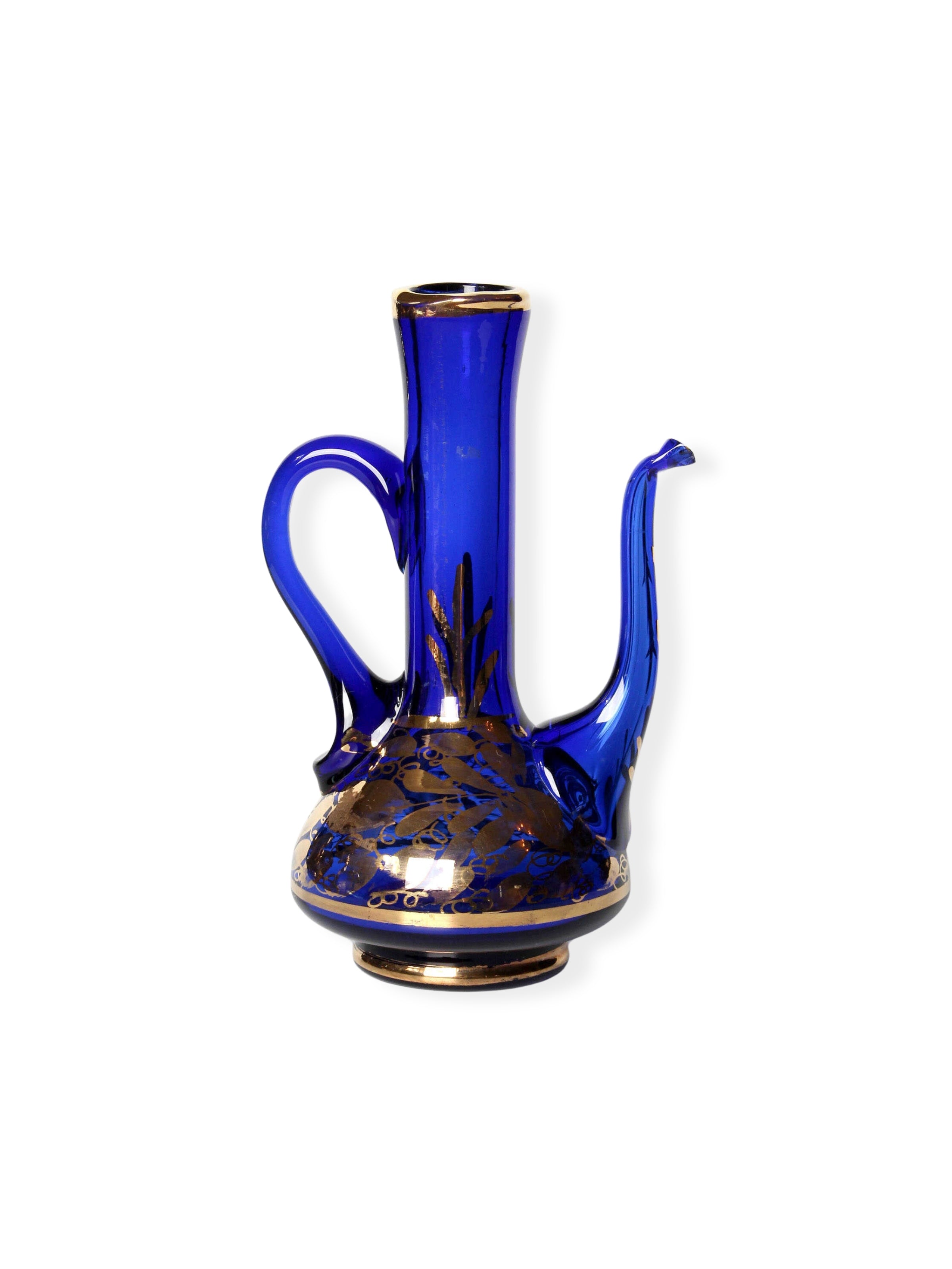 Vintage, İran, El Yapımı, Üfleme Cam İbrik Dekoratif Obje