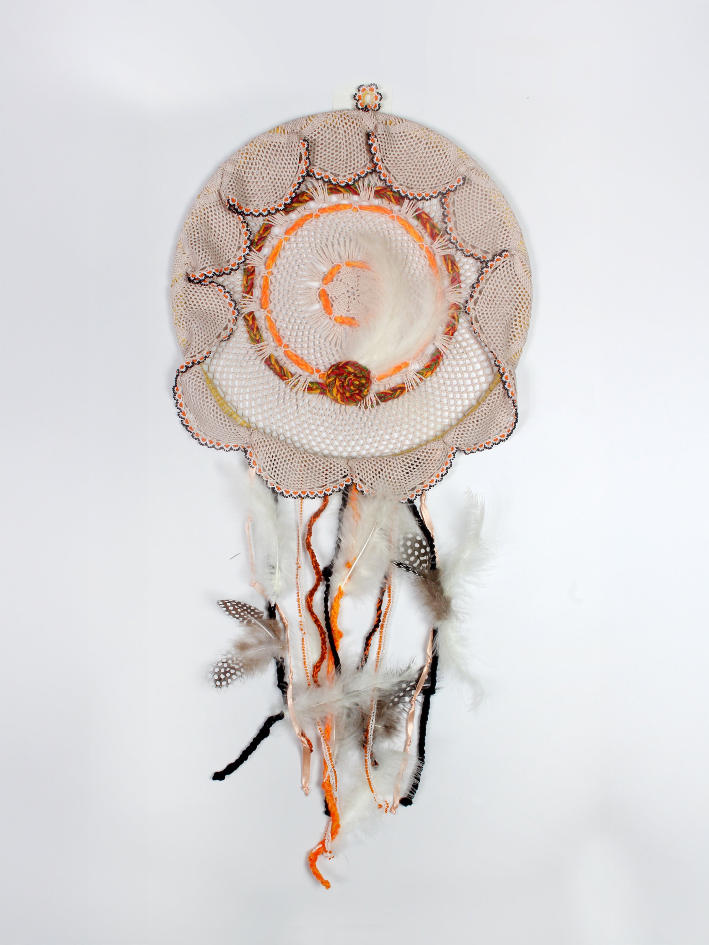 Antikam- Vintage Süslemeli - Çift Taraflı El Yapımı Dreamcatcher