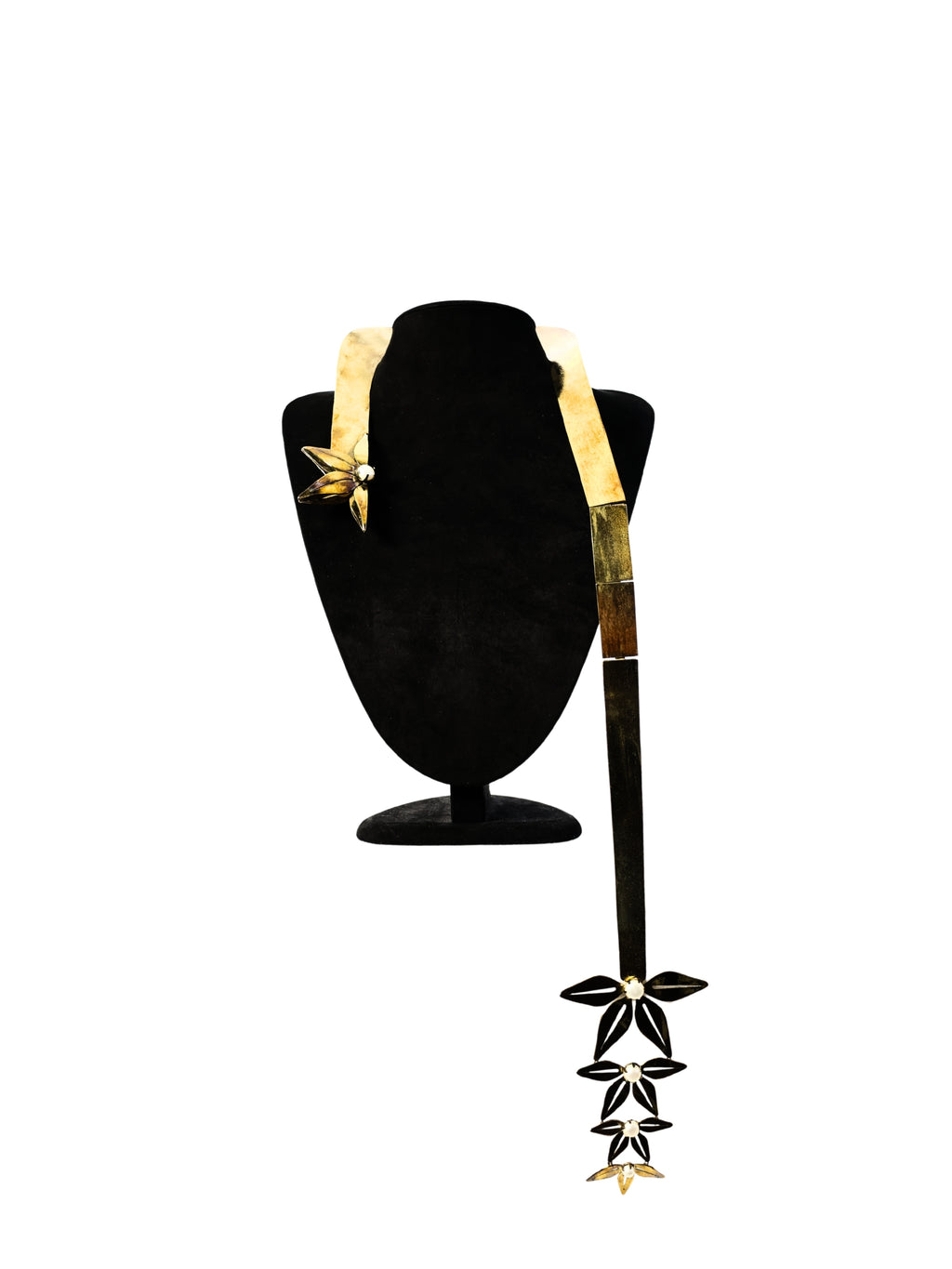 Golden Walk – Brass and Pearl Necklace