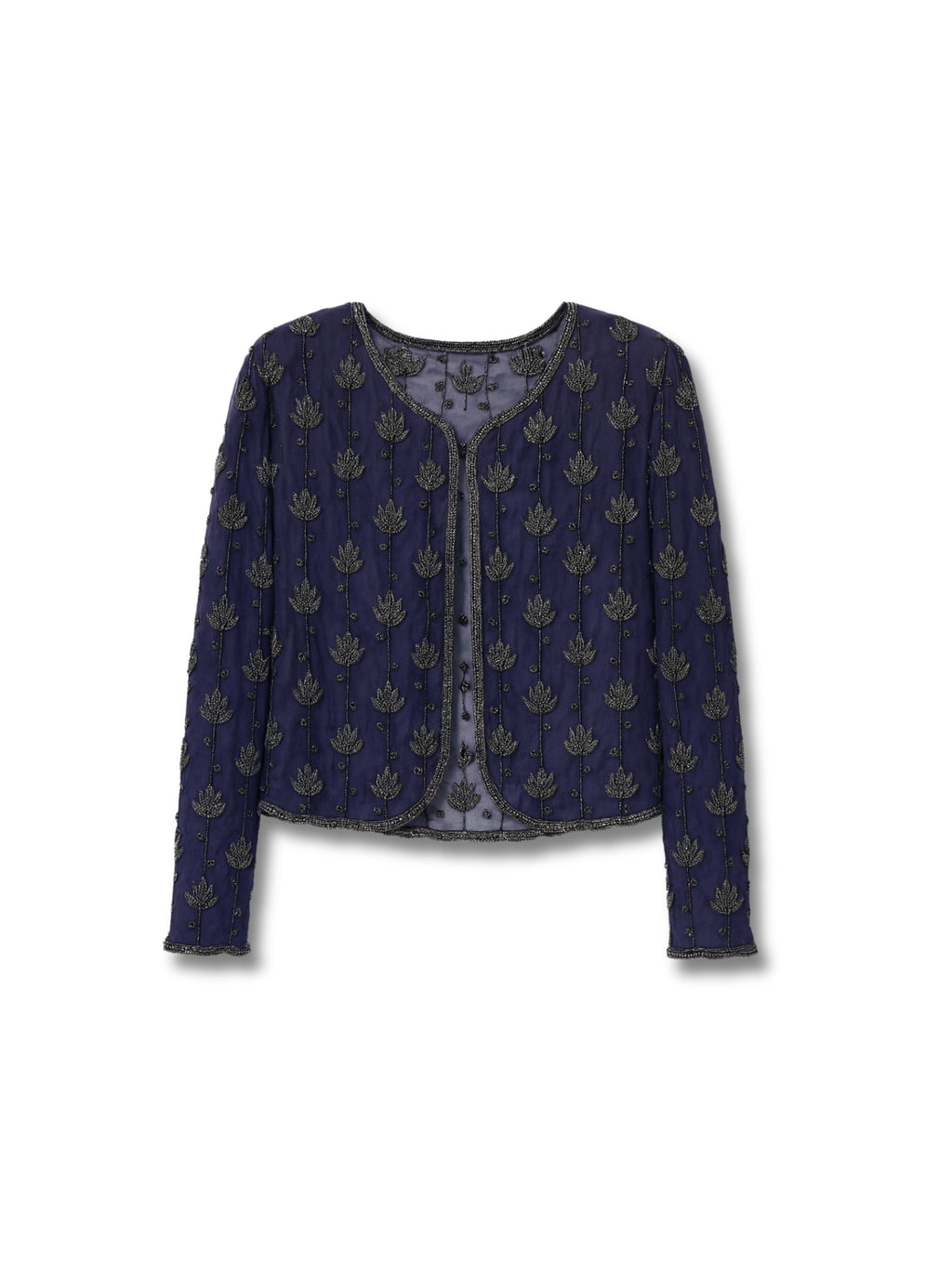 Gece Lalesi – Lacivert Üzeri El İşlemeli Ceket
