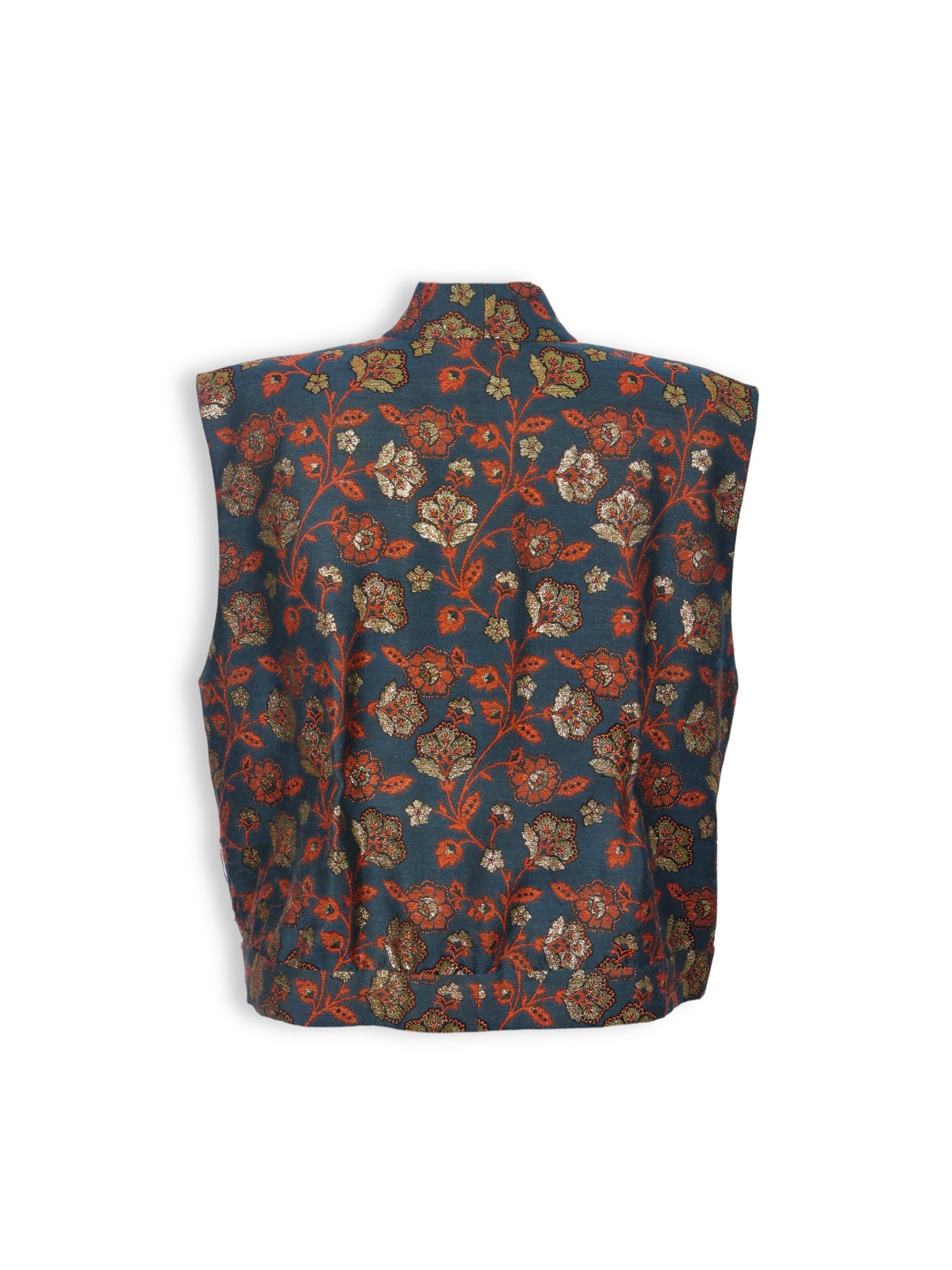 Feride – Glittery Flower Textured Propane Vest