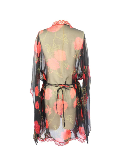 Sessiz Kıvrım – Dantelli Bürümcük Krep Uzun Kollu Pareo