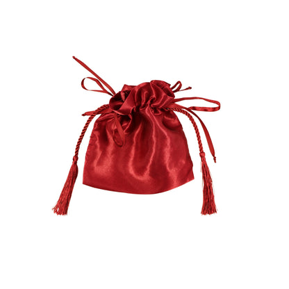 Bordo Sükûn – İpek Saten ve Dantel Detaylı El Yapımı Kese