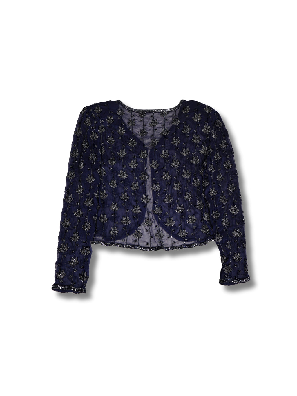 Gece Lalesi – Lacivert Üzeri El İşlemeli Ceket