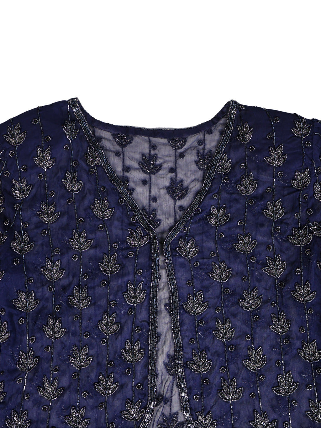 Gece Lalesi – Lacivert Üzeri El İşlemeli Ceket