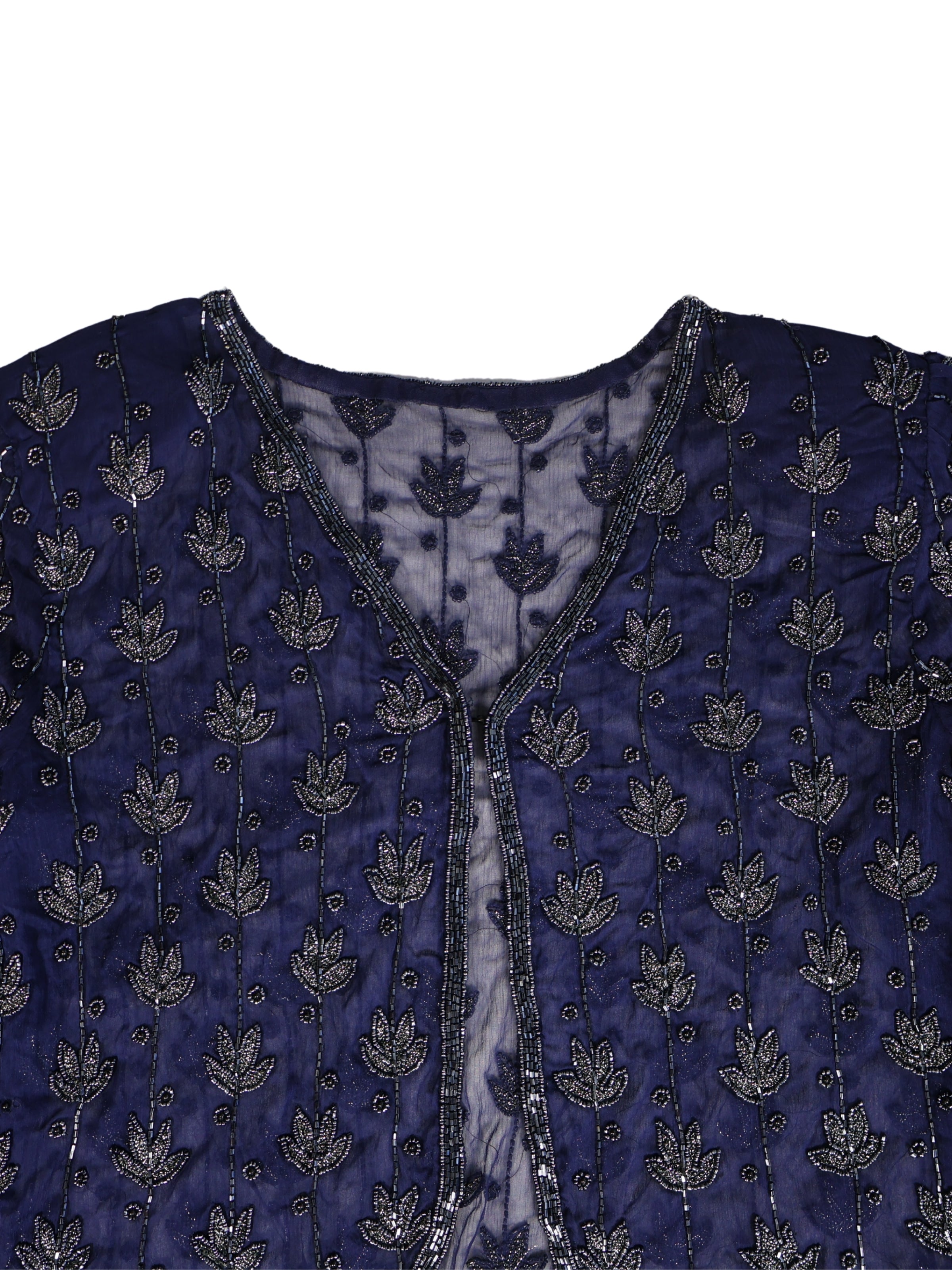 Gece Lalesi – Lacivert Üzeri El İşlemeli Ceket