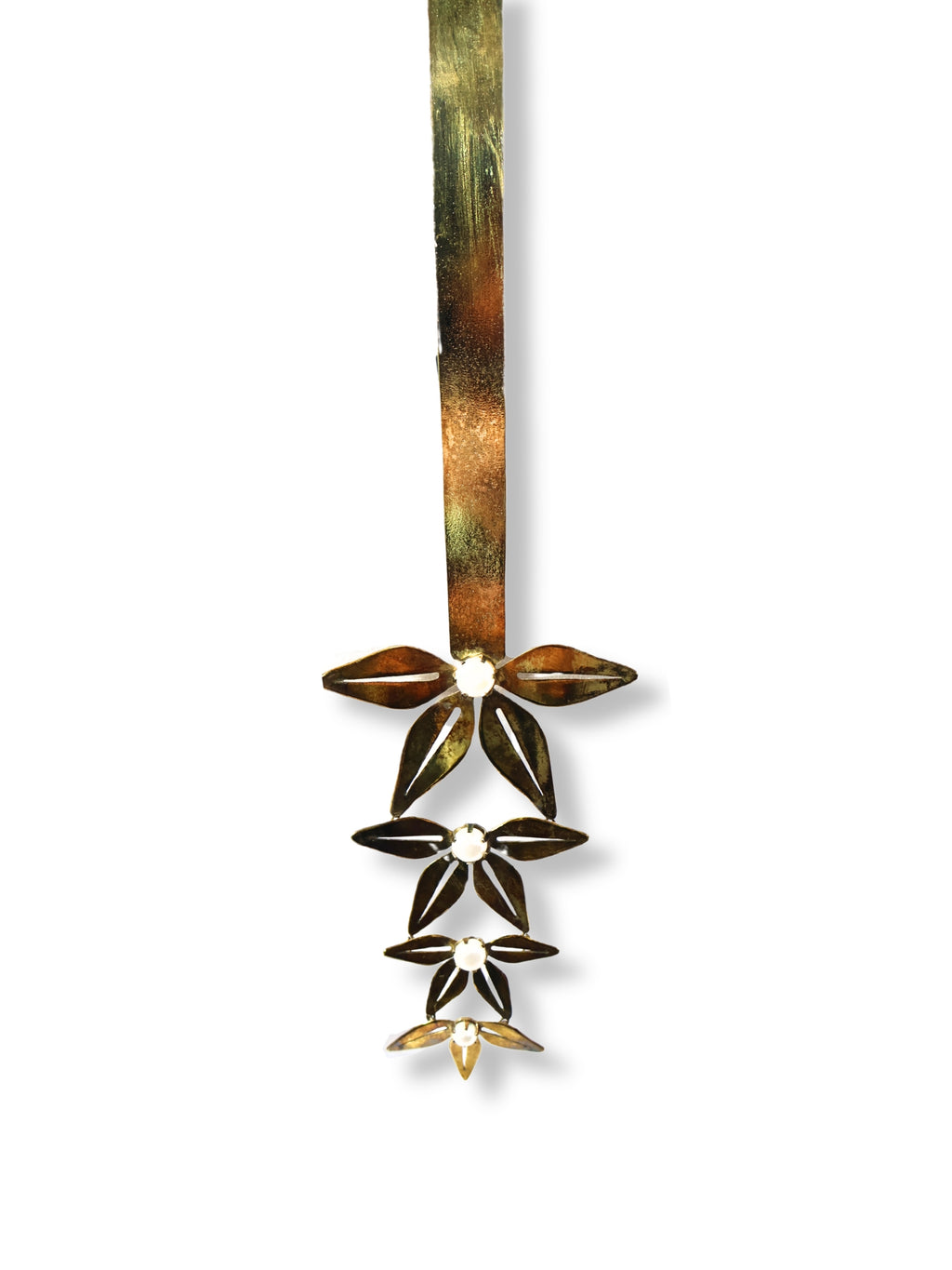 Golden Walk – Brass and Pearl Necklace