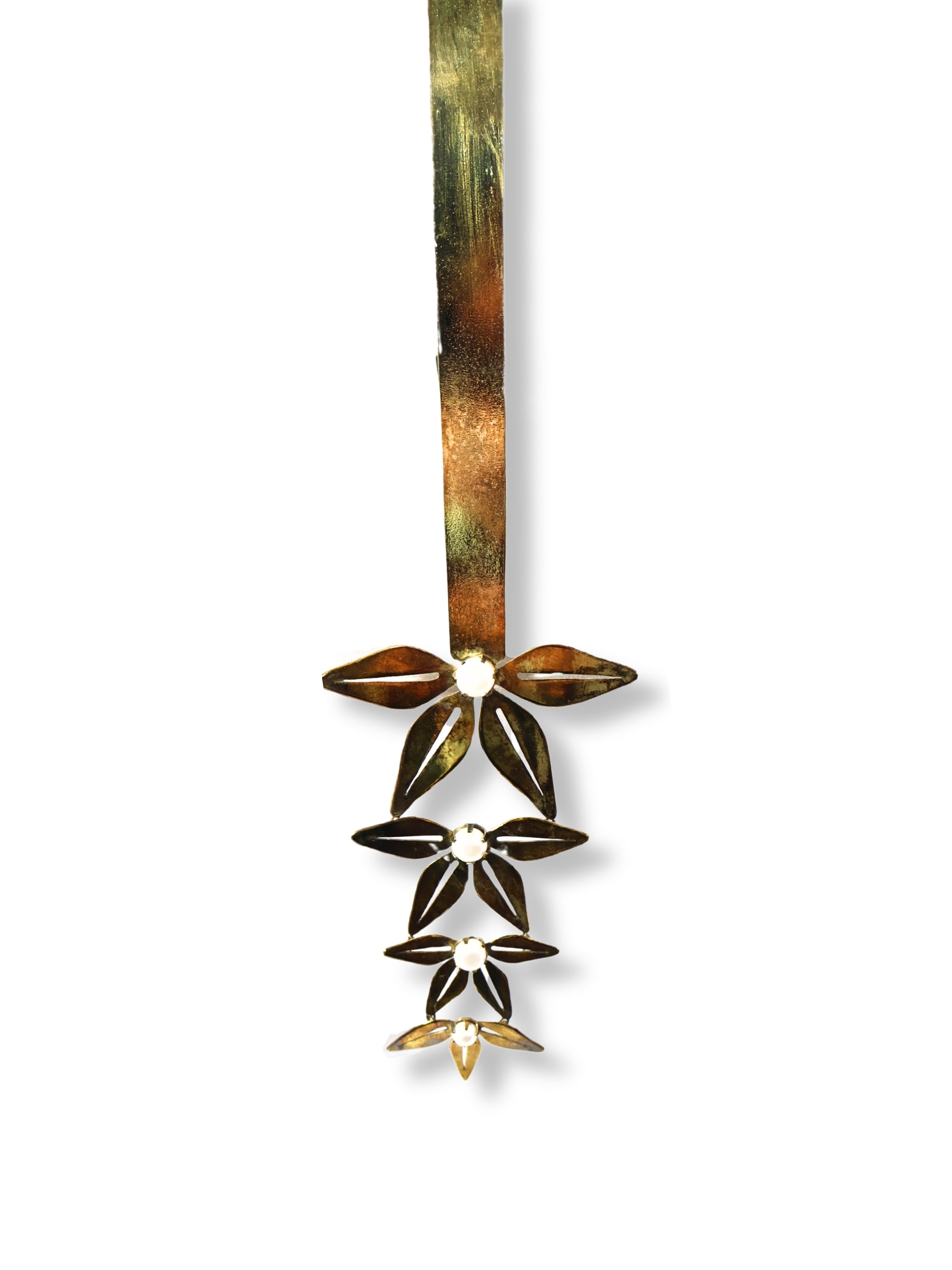 Golden Walk – Brass and Pearl Necklace
