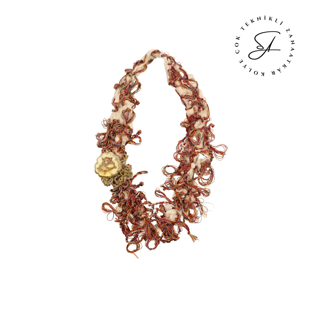 Fisto Souvenir – Handmade Necklace with Multicolored Floss and Maraş Work Details