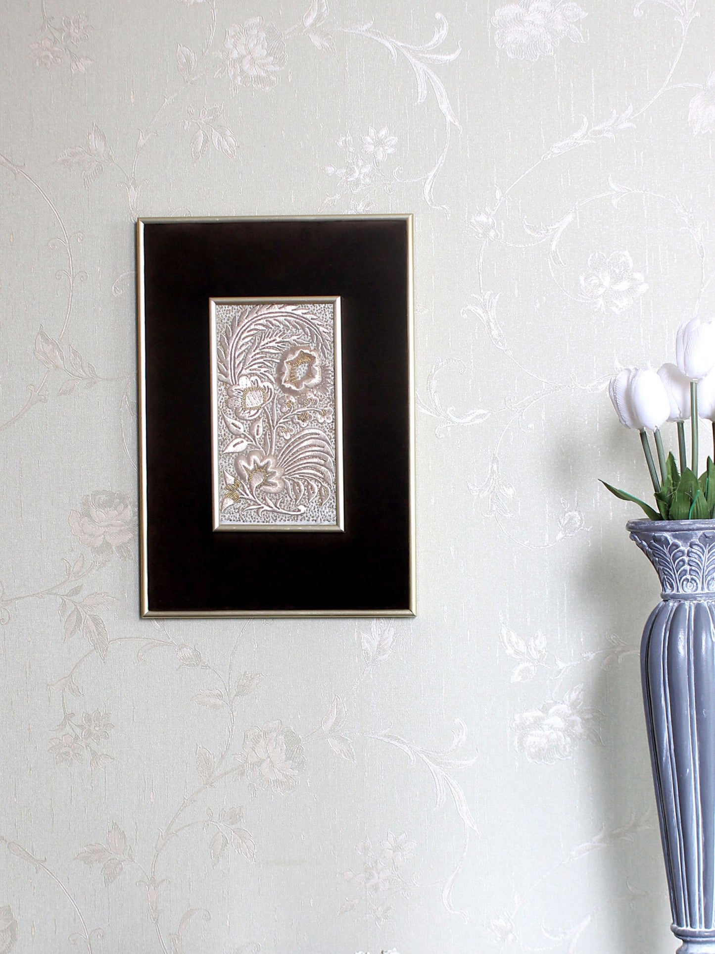 Nobility – 1980s Handcrafted Silver Thread Panel