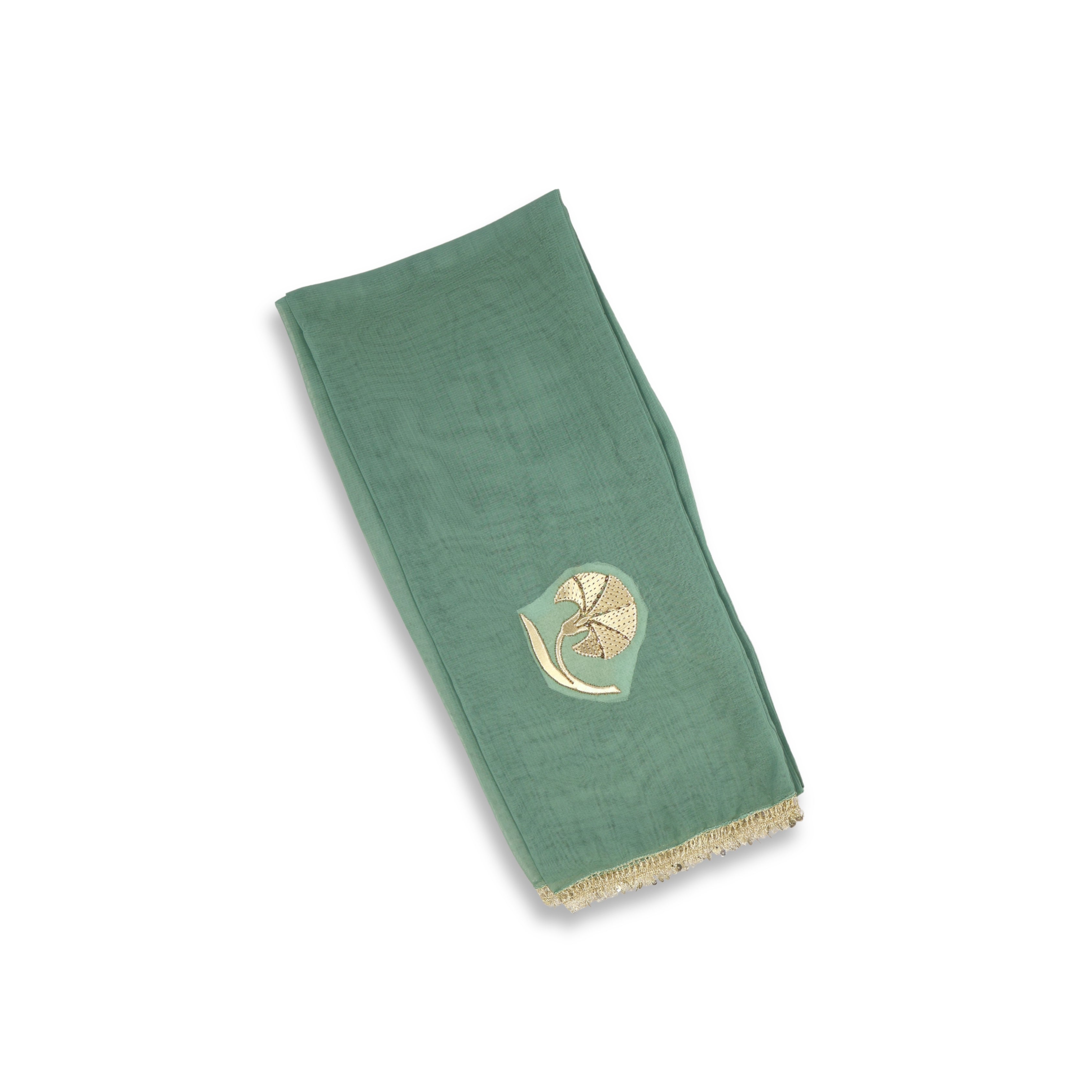 Su Işıltısı – Maraş İşi İşlemeli İpek Şifon Fular