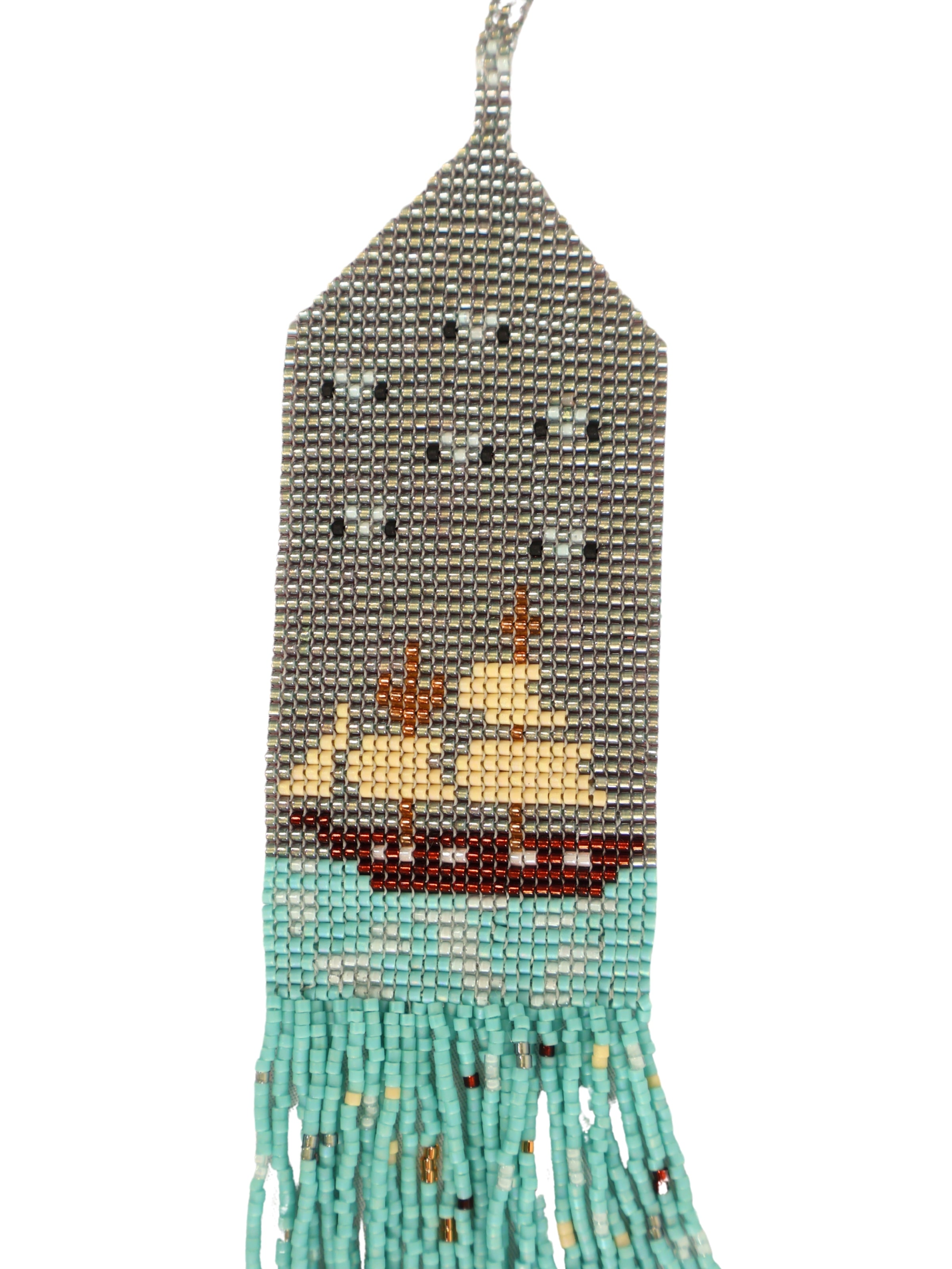 Nevbahar – Turkuaz Boncuklu Yapı Desenli Kolye