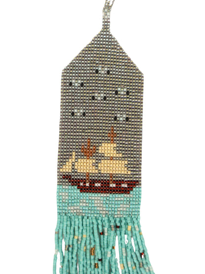 Nevbahar – Turquoise Beaded Structure Patterned Necklace