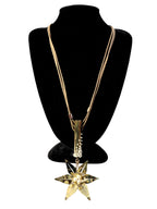 Iz's Star – Leather and Pearl Detailed Necklace