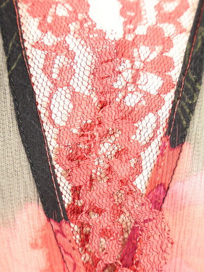 Sessiz Kıvrım – Dantelli Bürümcük Krep Uzun Kollu Pareo