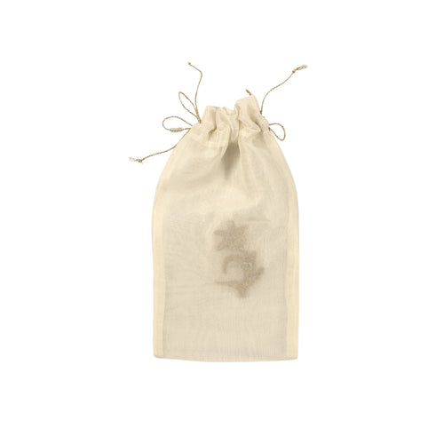 Golden Shimmer – Maraş Style Embroidered Silk Organza Pouch