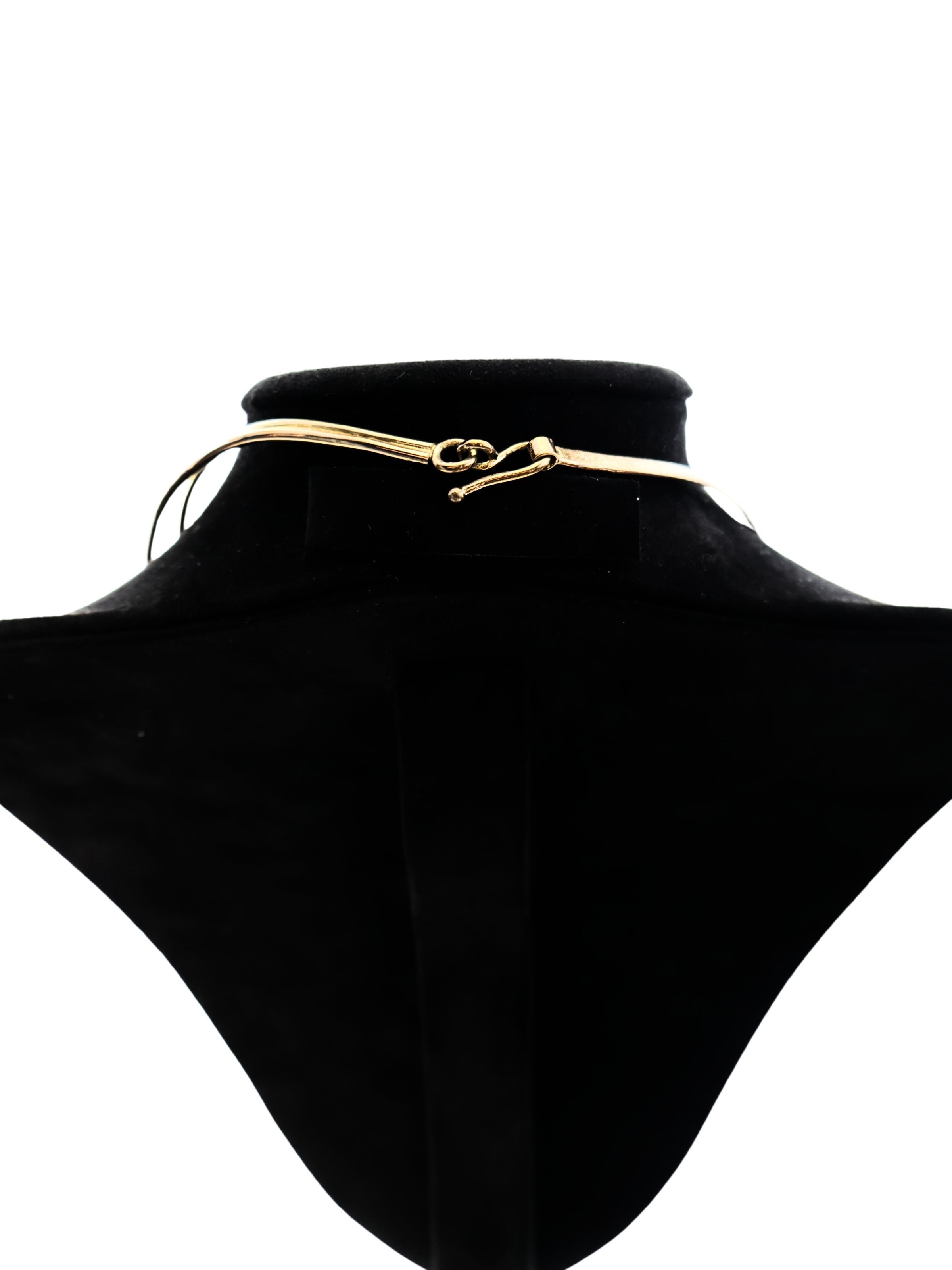 Dual Flower – Brass and Pearl Necklace