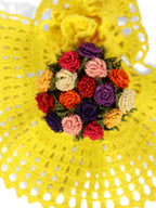 Ela – Renkli İğne Oyası Süslemeli Tığ İşi Broş