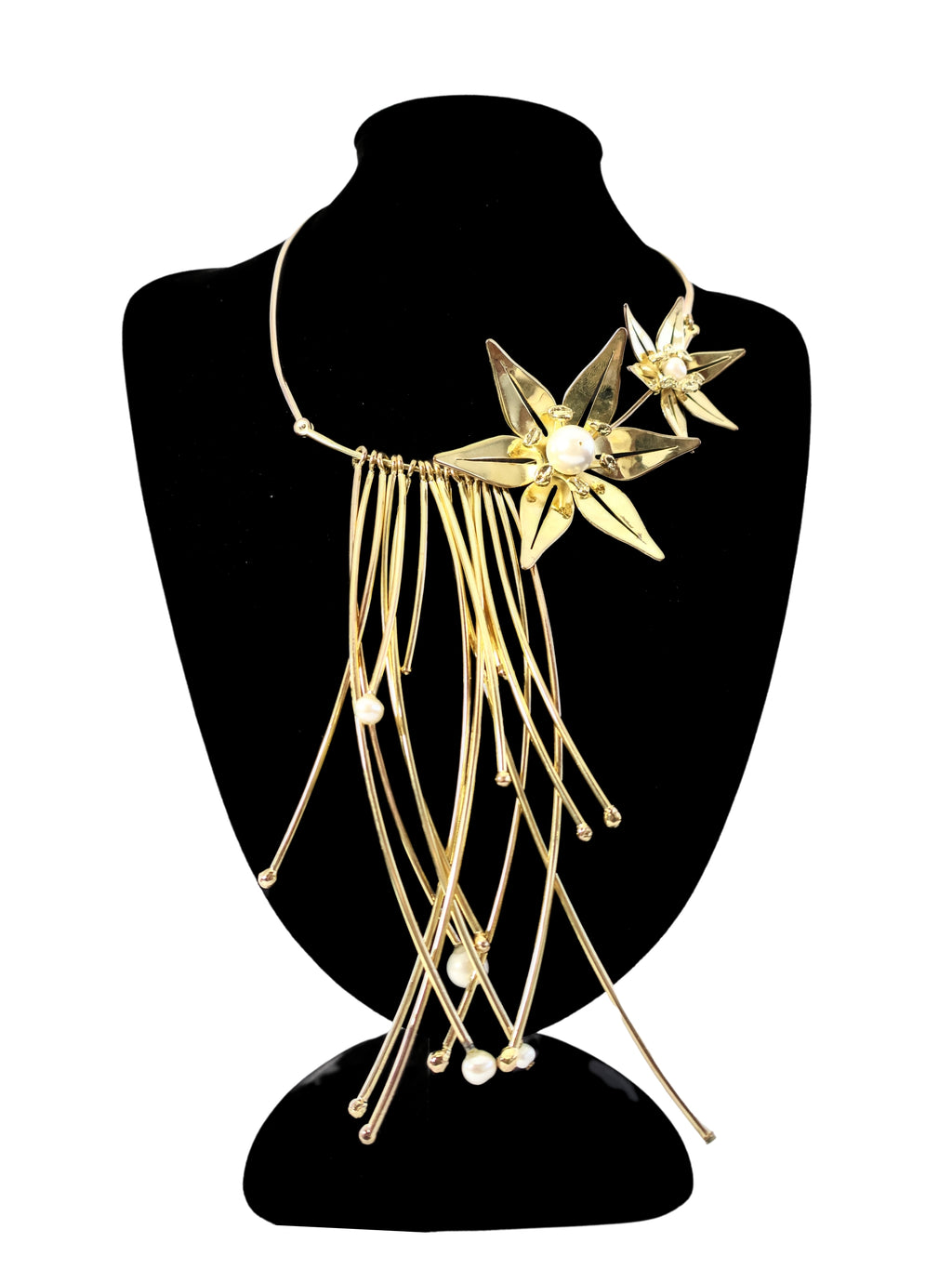 Light Star – Pearl Detailed Brass Necklace