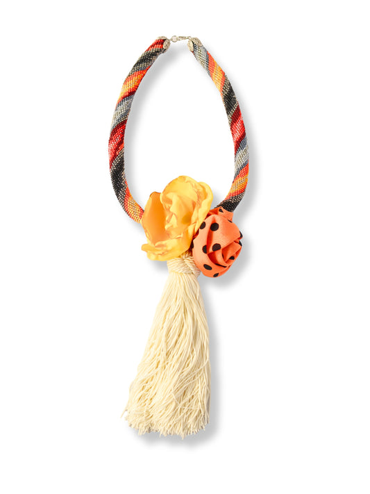 Müge – Yellow Rose and Tassel Joy Necklace