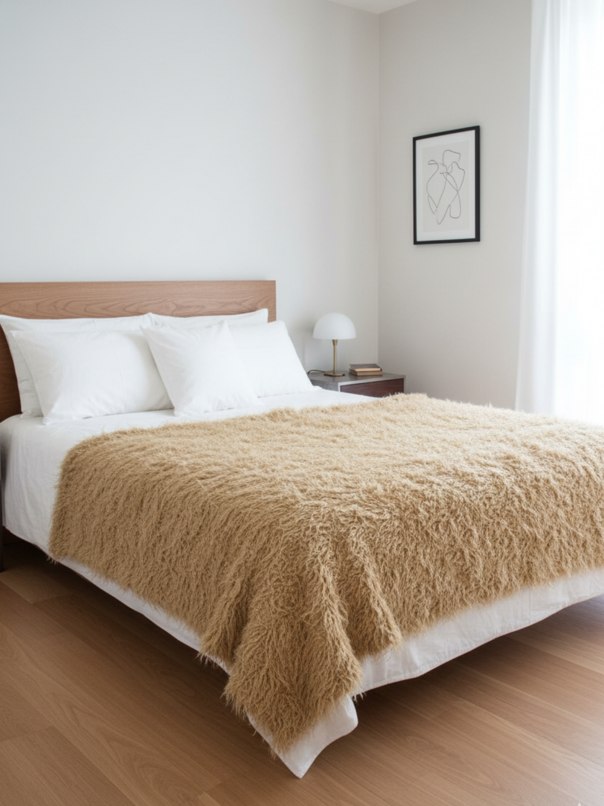 Tiftik Dokunuş – Deve Tüyü Renkli Elegant Diz ve Koltuk Örtüsü