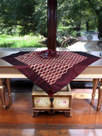 Crimson Souvenir – Hand-Embroidered Burgundy Organza Cover