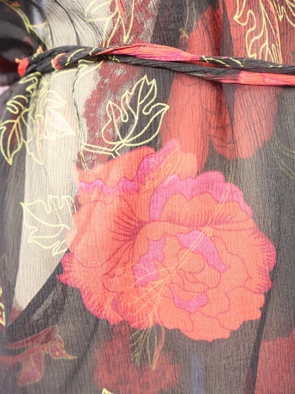 Sessiz Kıvrım – Dantelli Bürümcük Krep Uzun Kollu Pareo