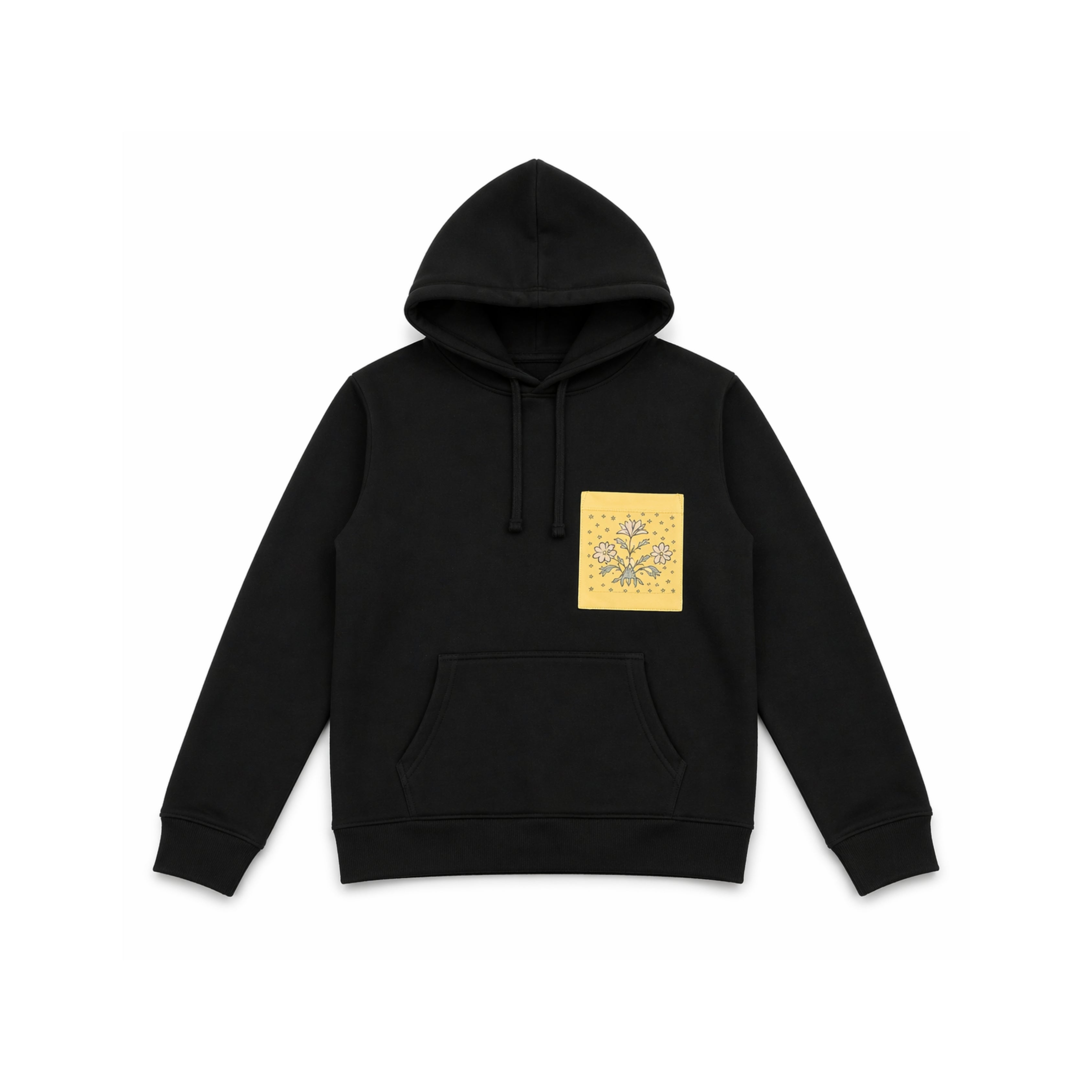 Sarı İz – El Boyaması Cepli Kapüşonlu Sweatshirt