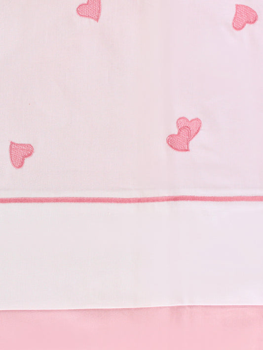 Güliz – Kalp Motifli Pamuklu Saten Çift Kişilik Nevresim Takımı