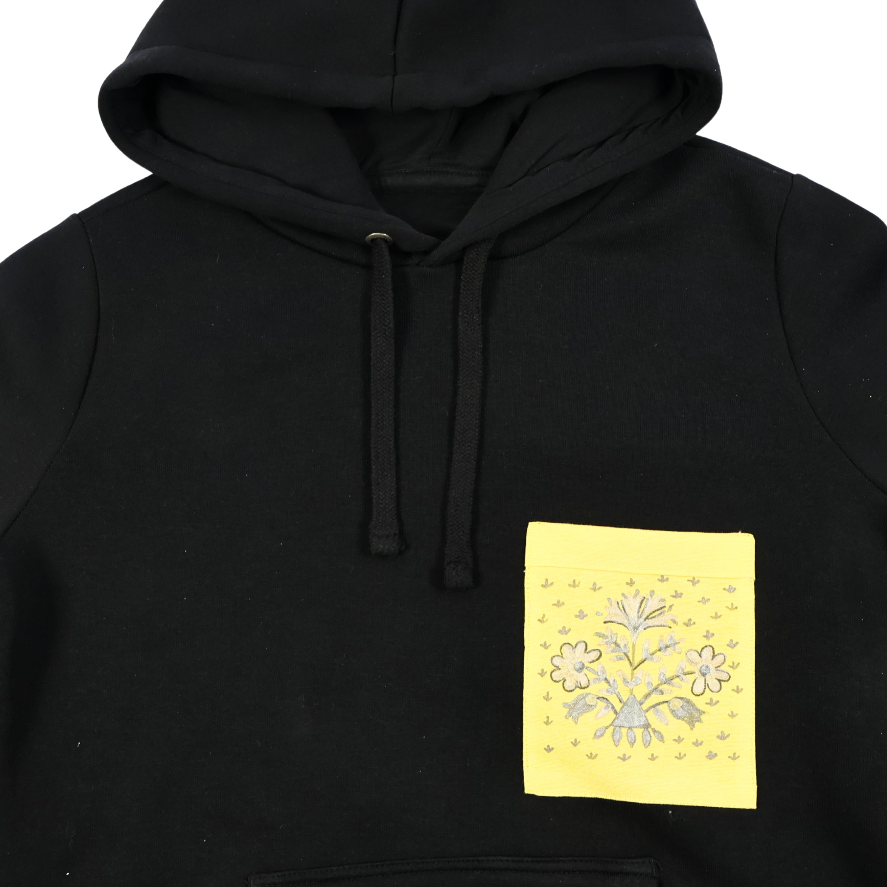 Sarı İz – El Boyaması Cepli Kapüşonlu Sweatshirt
