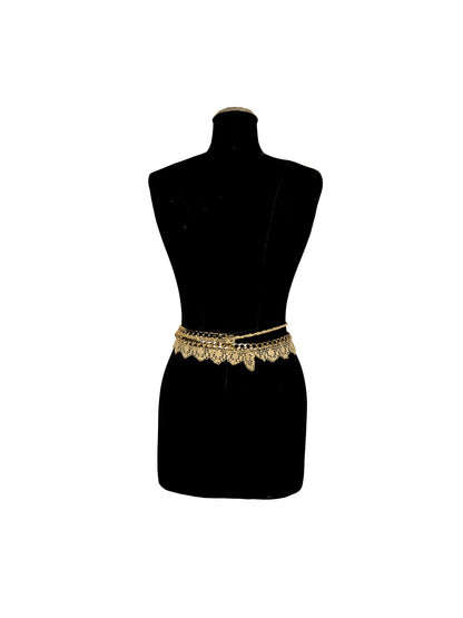 Altın Döngü - Altın Halkalı Çift Kullanımlı Ayarlanabilir Dantel Kemer / Kolye