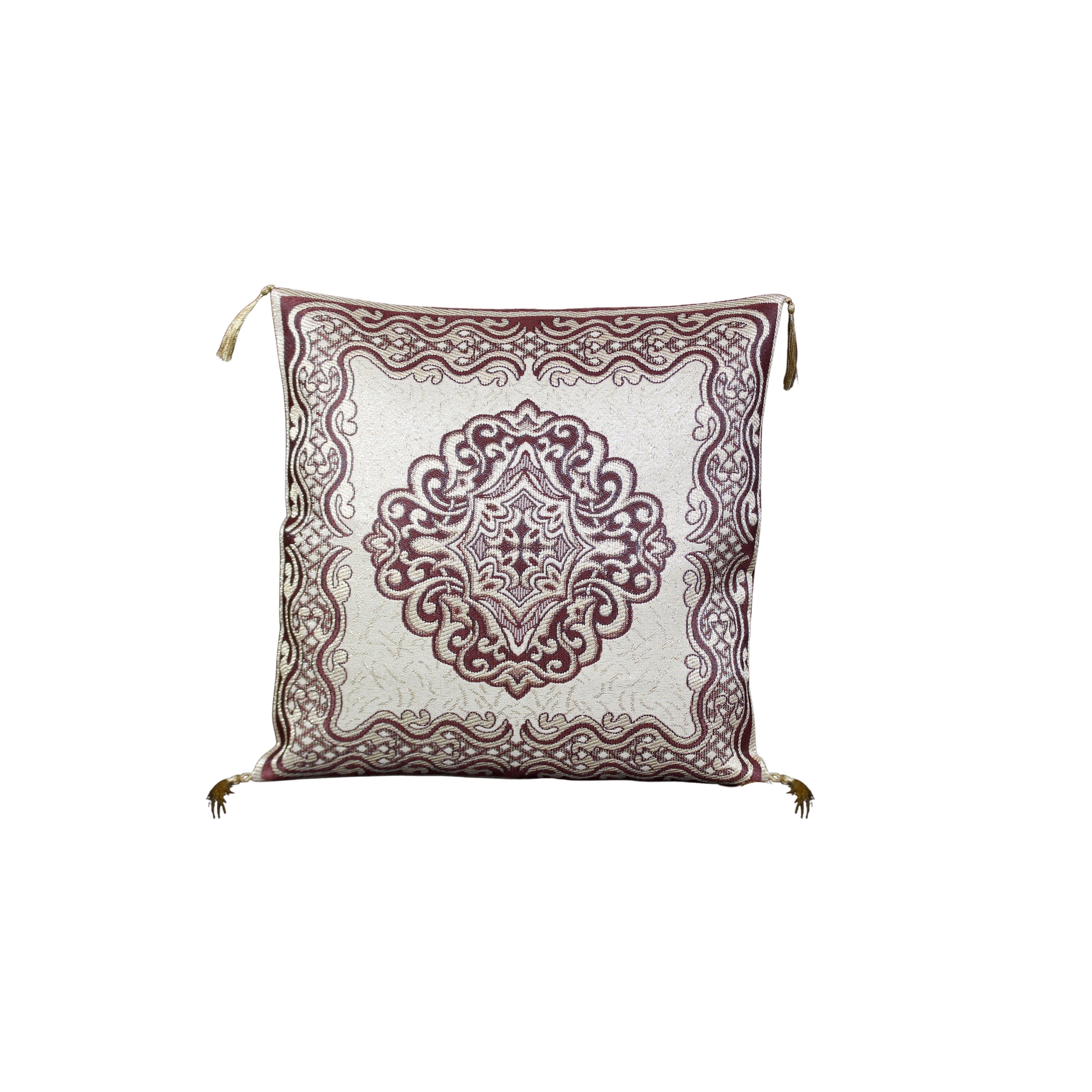 Brokar İzleri  – Brokar ve Püskül Detaylı Dekoratif Kırlent Kılıfı