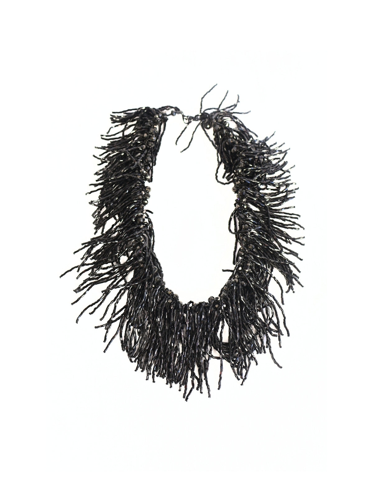 Night Glow – Black Cut Beaded Pendulum Necklace Design