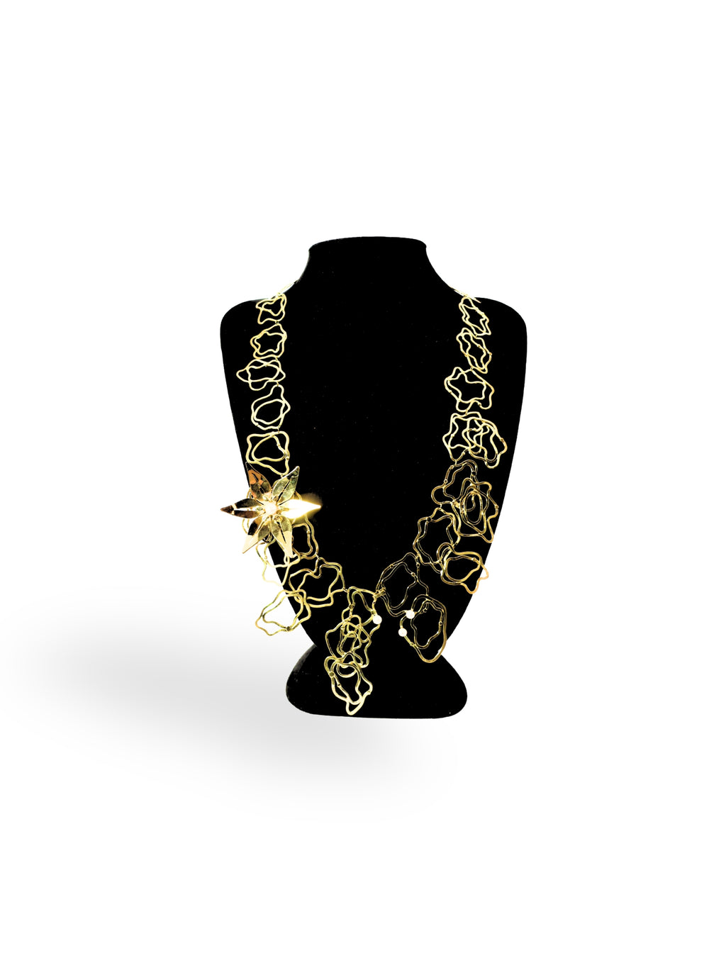 Iz's Wave - Brass Necklace with Brooch Pin