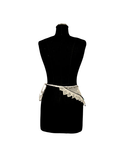 Füme Işıltı – Üçgen Tığ Motifli Çok Amaçlı Aksesuar